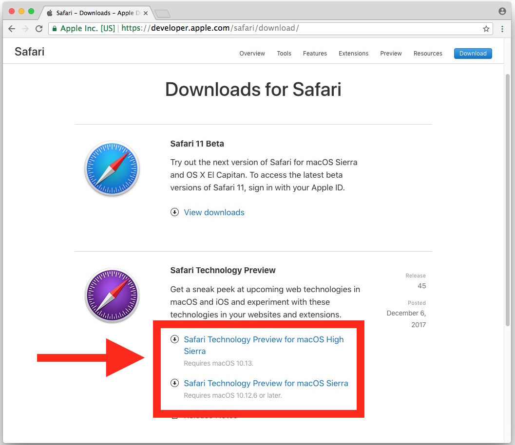 Safari technology preview 42 for mac